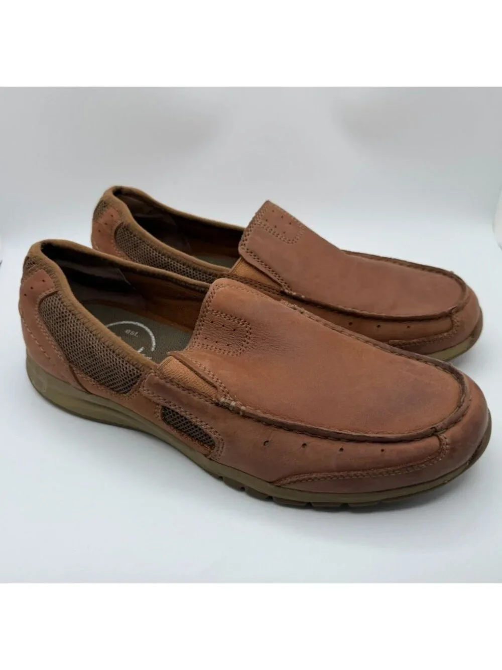 Clarks Ramada Spanish Loafers Men Size 9.5M Brown Leather Casual Slip-on Shoes